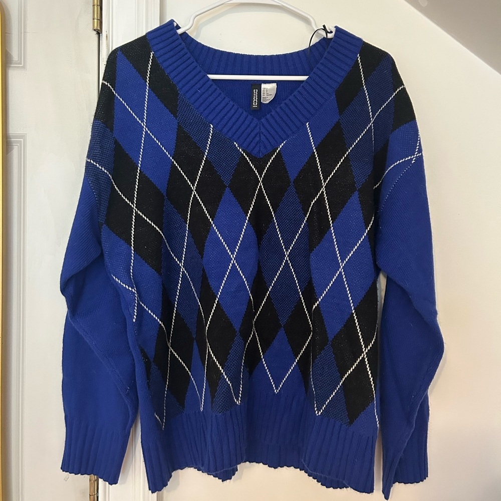 H&M Blue and Black Sweater